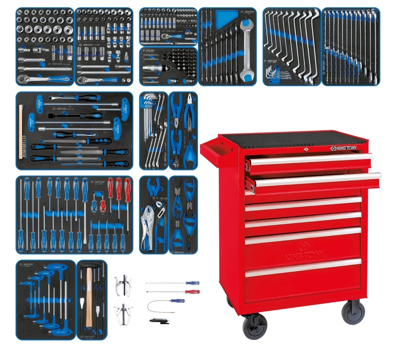 King Tony 934-011MRV 325 PC Tool Trolley Cart Set (EVA FOAM)