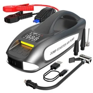 JT-L084 Portable 4-in-1 Battery Jump Starter with Air Compressor