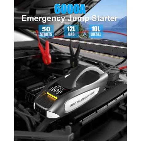 JT-L084 Portable 4-in-1 Battery Jump Starter with Air Compressor - Image 3